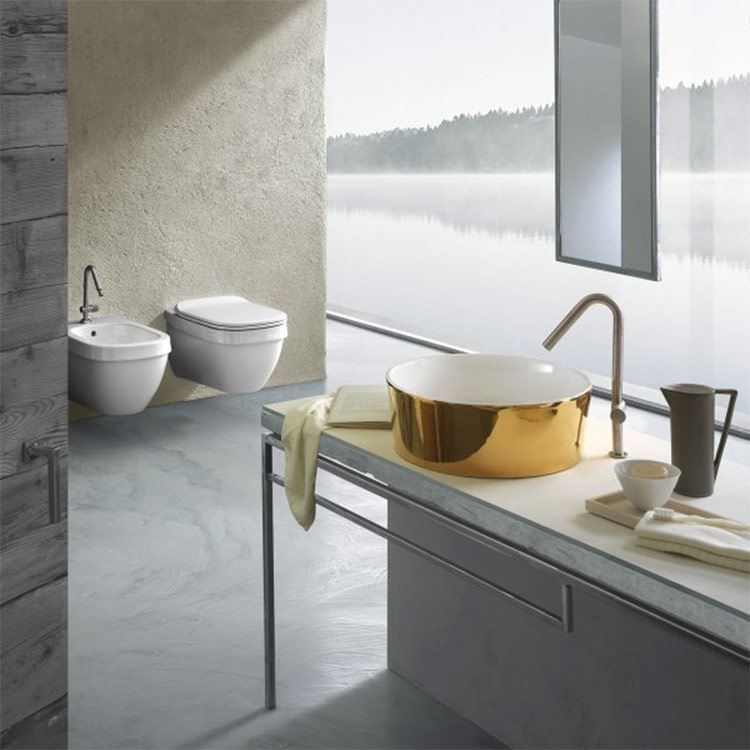 Lavabo da appoggio Hatria Happy Hour 07:00 Trilogy Gold Edition