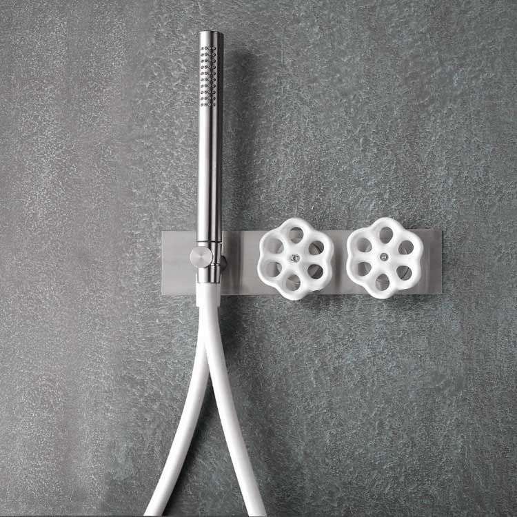 Doppio miscelatore con doccetta Volante Neve Rubinetterie