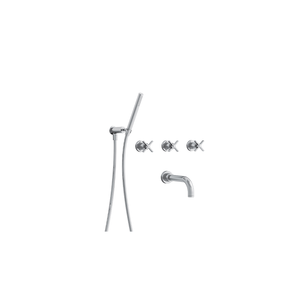 Set completo per miscelatore vasca a parete Cross Road Cristina Rubinetterie