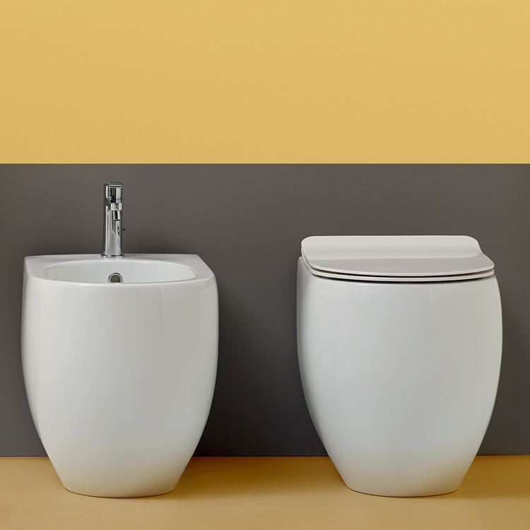WC e bidet a terra 53 cm Flo Kerasan
