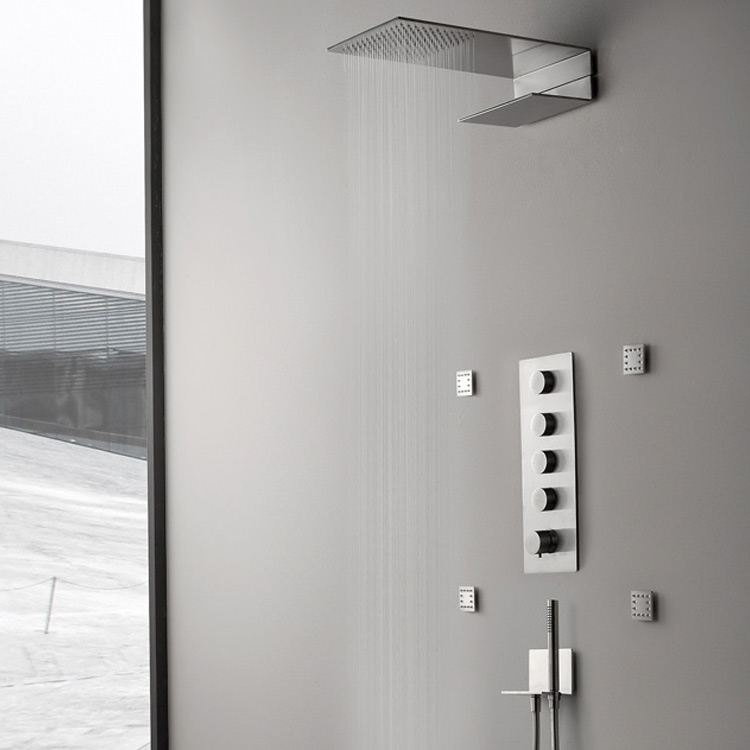 Doccia completa in acciaio inox 5mm Treemme