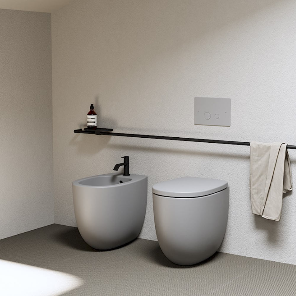WC e Bidet filo muro Milk Nic Design