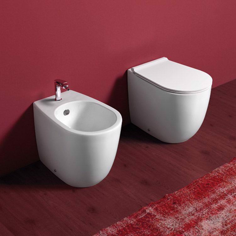 WC rimless e bidet a terra Simas Vignoni