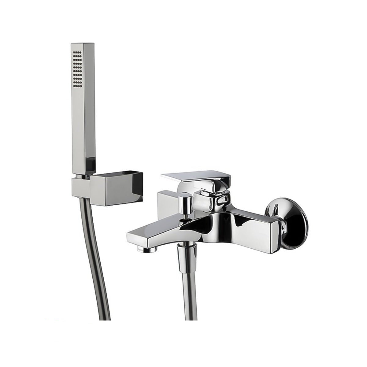 Gruppo Vasca a Parete Con Kit Doccia e Deviatore a 2 Vie Fima Frattini "Fit" Cromo Lucido