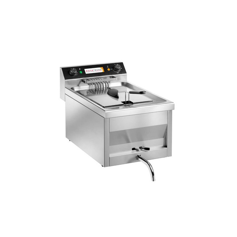 Friggitrice elettrica da banco con RUBINETTO, Lt. 12 - Kw. 9.00