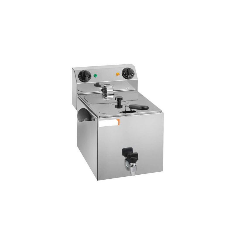 Friggitrice elettrica da banco con RUBINETTO, Lt. 6 - Kw. 3.25