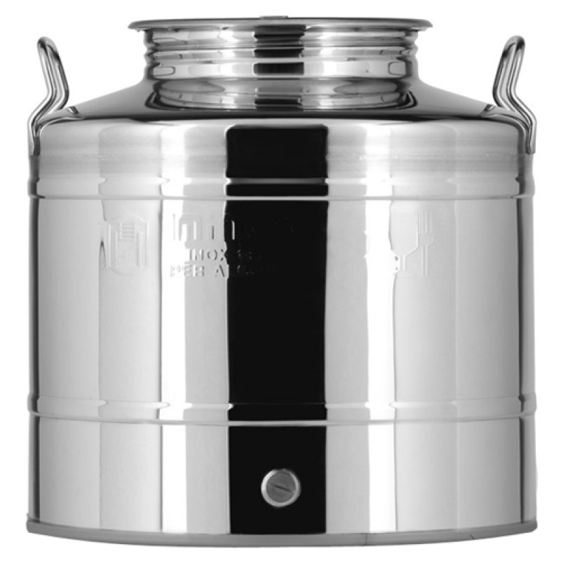 FUSTINO X OLIO GRAFFATO 15LT ACCIAIO INOX 18/10 S/RUBINETTO BELVIVERE