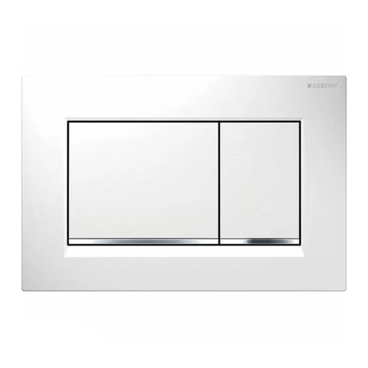 Placca Di Azionamento Doppio Pulsante Geberit "Sigma 30" Bianco Lucido/Cromo
