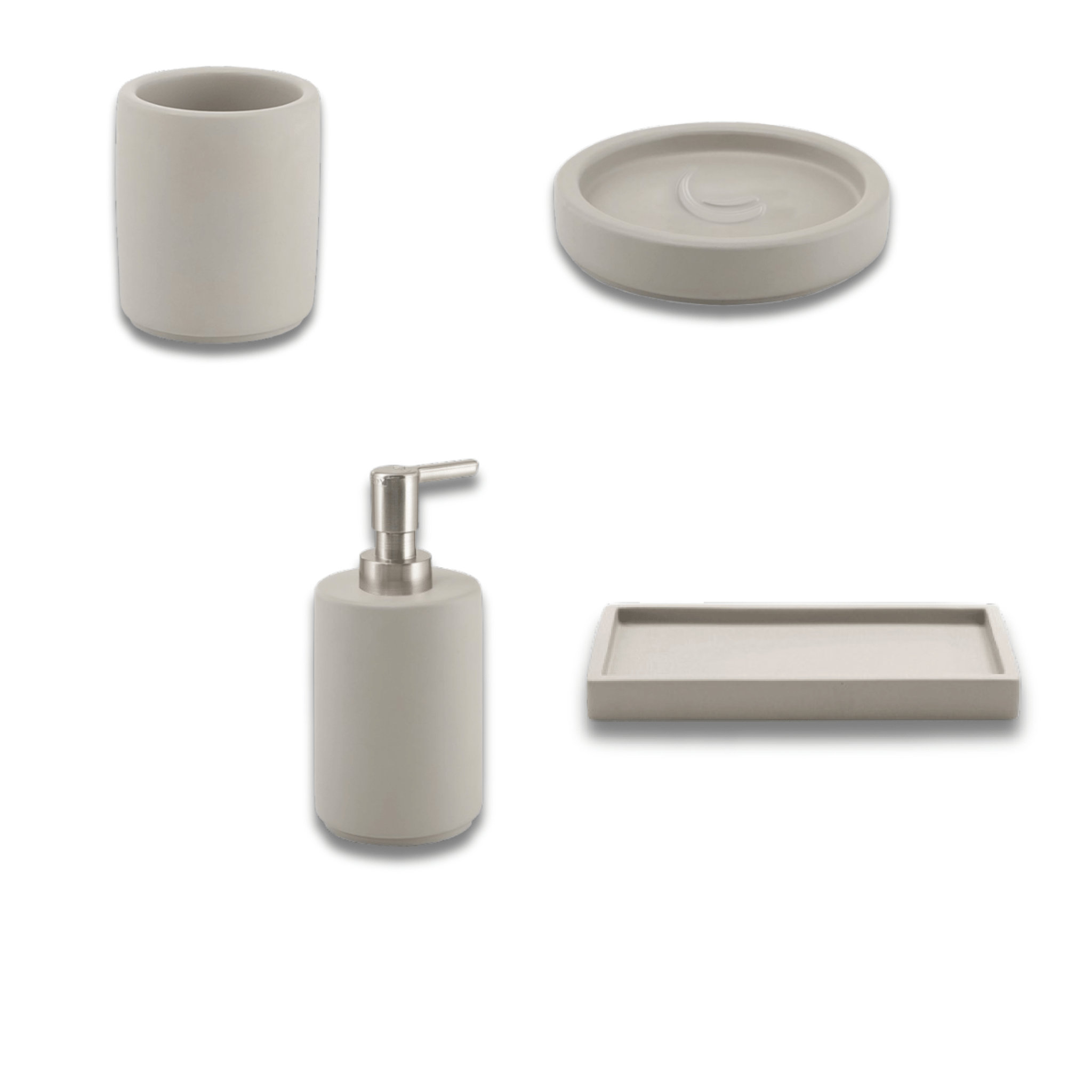 Set 4 Accessori D'Appoggio Gedy "Giunone" Grigio