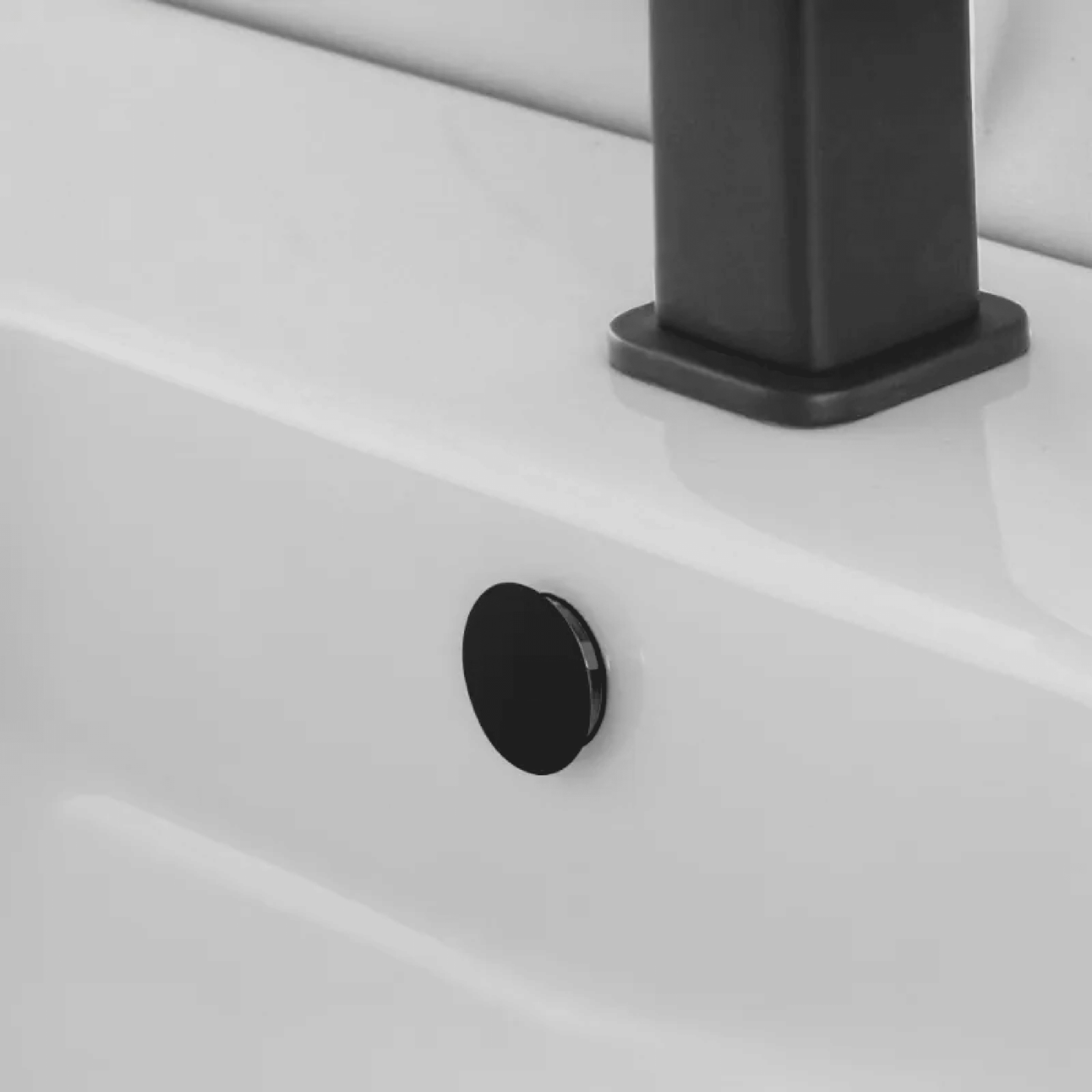 Ghiera Per Troppopieno Lavabo e Bidet Nero Opaco