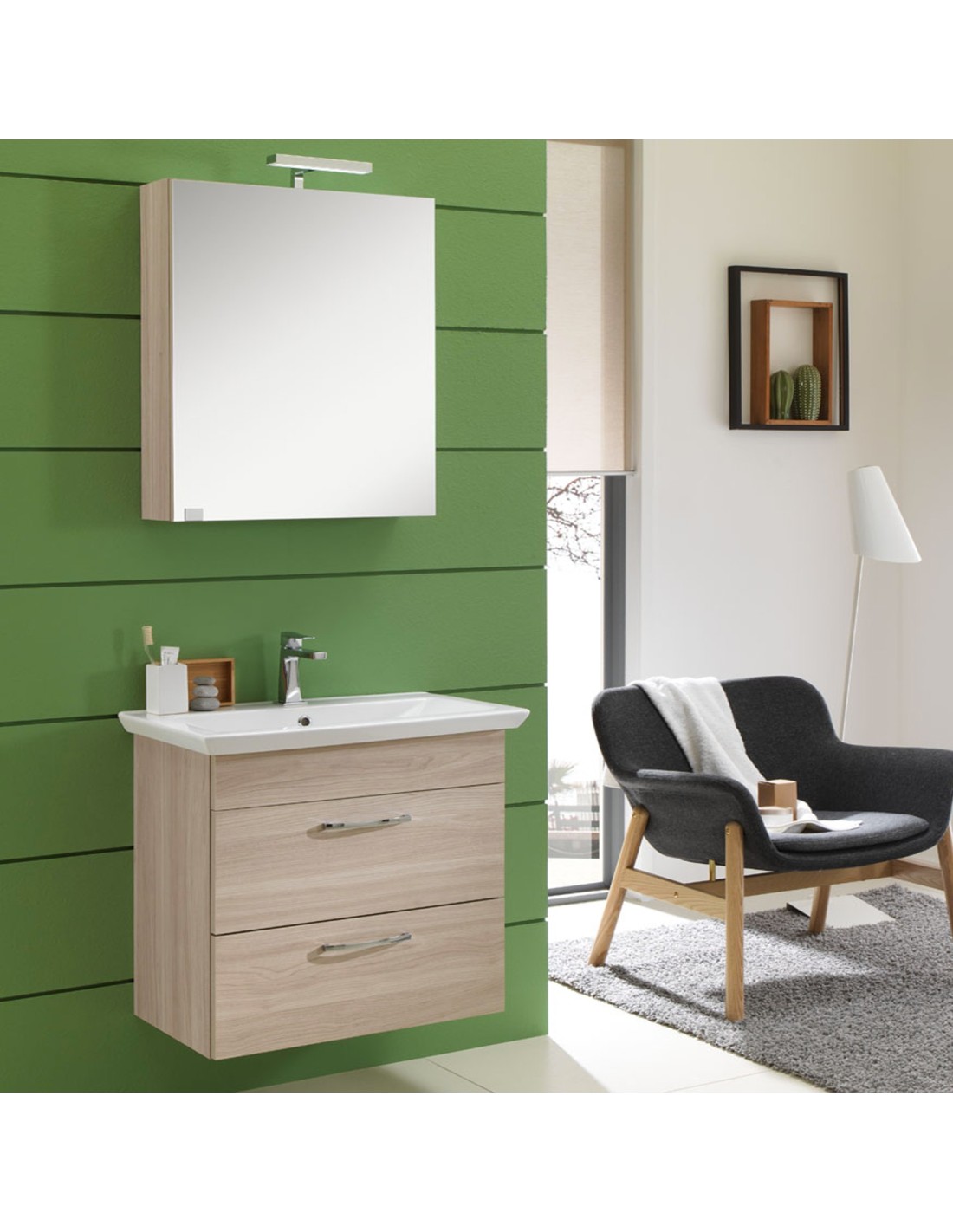 Gio' mobile bagno sospeso 65X195X40 finitura olmo rosseau