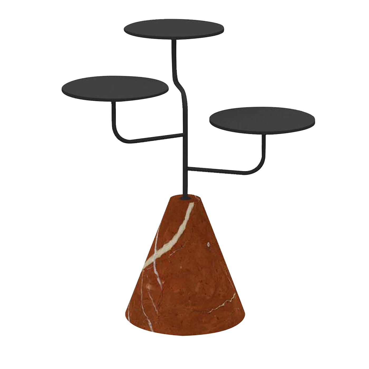 Condiviso, supporto di servizio a 3 livelli in antracite/rosso Alicante