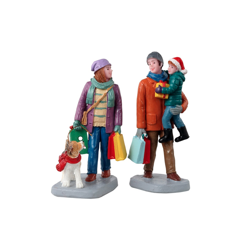 Holiday Shoppers Lemax Figurines