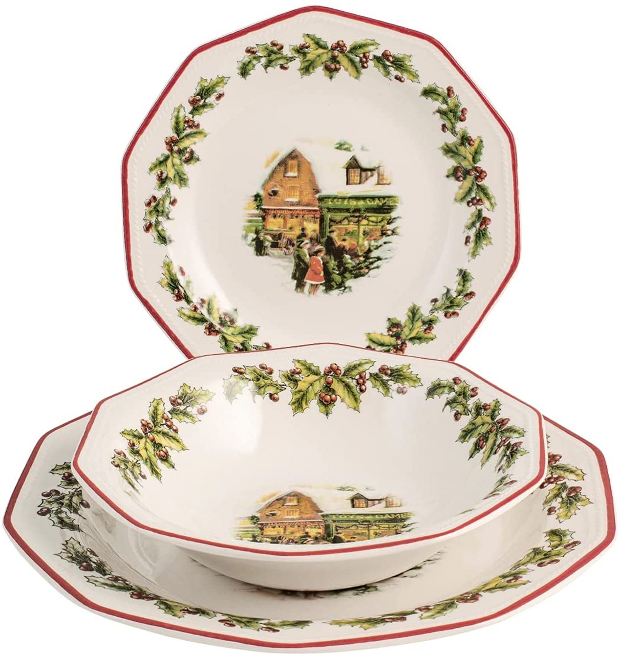 Holly Toys Servizio 18 Piatti Natale