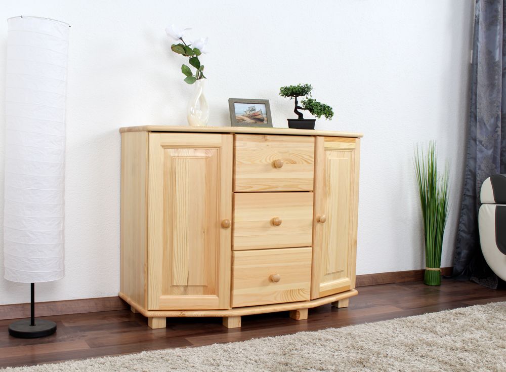 Cassettiera in pino massello naturale 059 - 78 x 100 x 47 cm (h x l x p)