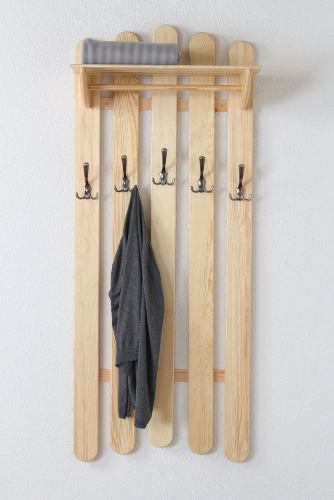 Appendiabiti in pino massello naturale "Junco 341" - 150 x 60 x 33 (h x l x p)