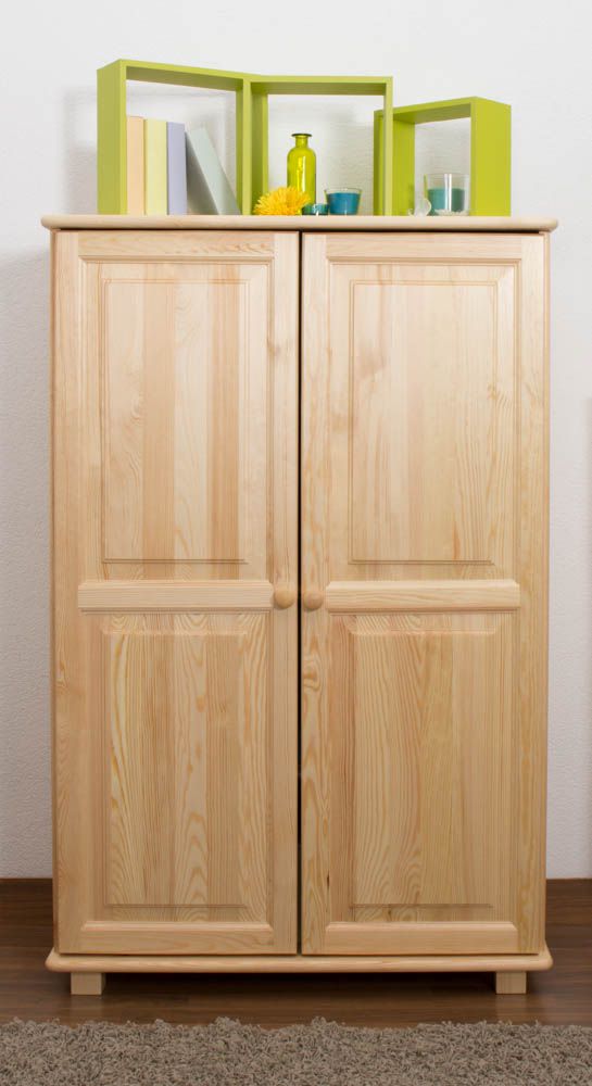 Armadio "016", pino massiccio, finitura naturale - 139 x 90 x 42 cm (h x l x p)