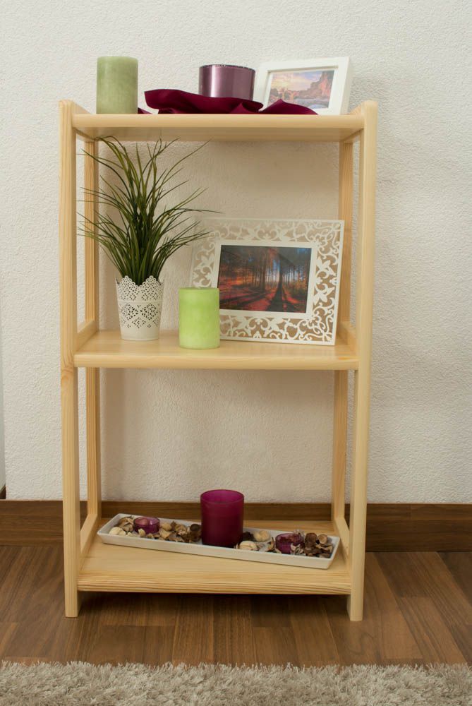 Scaffale in pino massello naturale "Junco 57D" - 86 x 50 x 30 cm (h x l x p)