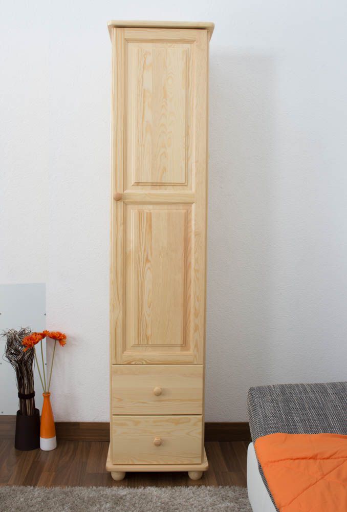 Armadio "Junco" 36, pino massello, naturale - 195 x 45 x 42 cm