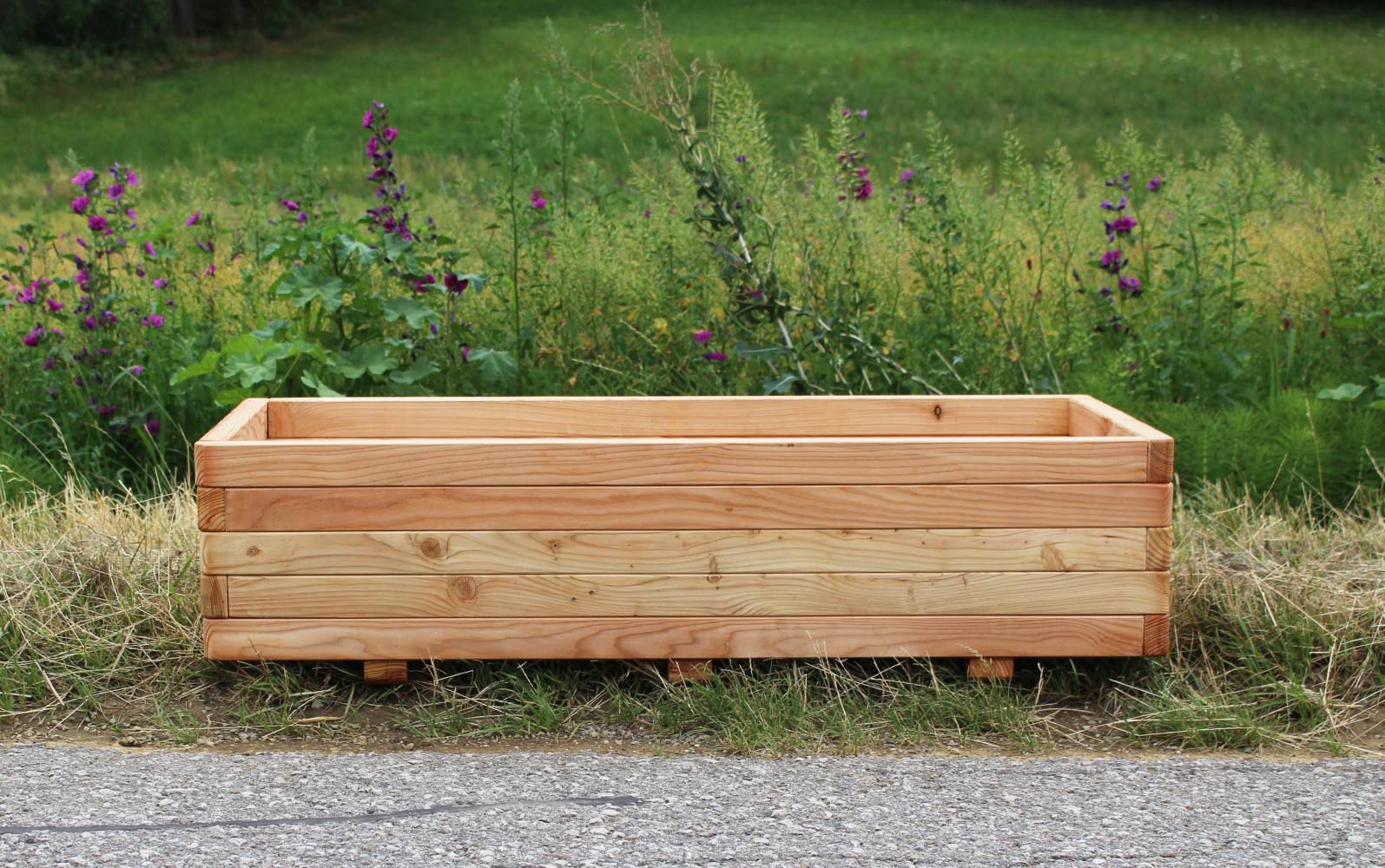 Fioriera rettangolare grande "Purpurea", interno in tessuto - 120 x 50 x 31 cm (l x p x h)