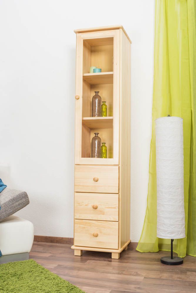 Vetrinetta "B012", pino massiccio, finitura naturale - 190 x 40 x 42 cm (h x l x p)