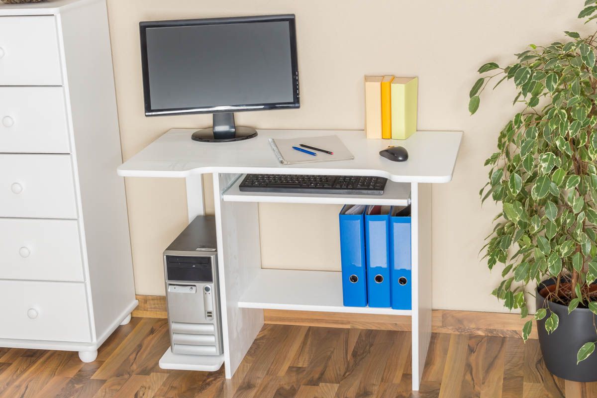 Scrivania in pino massello laccato bianco "Junco 195" - 75 x 103 x 57 cm (h x l x p)