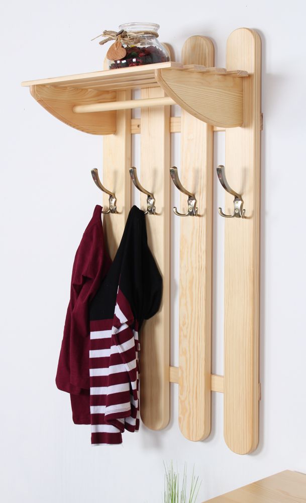 Appendiabiti in pino massello naturale "Junco 349" - 100 x 50 x 33 (h x l x p)