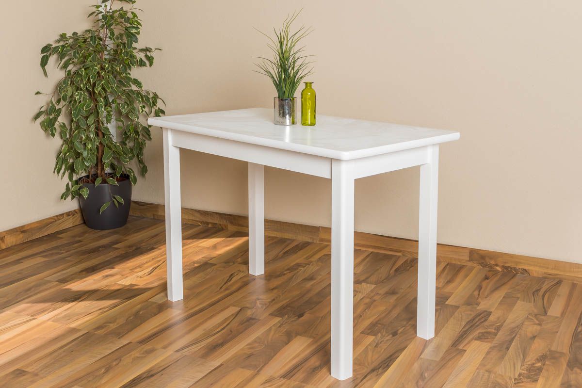 Tavolo in pino massello laccato bianco "Junco 227C" - 110 x 60 cm