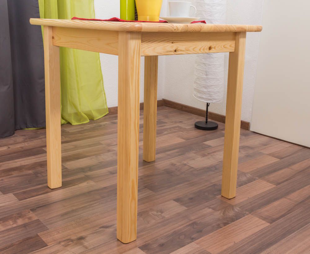 Tavolo "002", pino massiccio, finitura naturale (quadrato) - 70 x 70 cm (l x p)