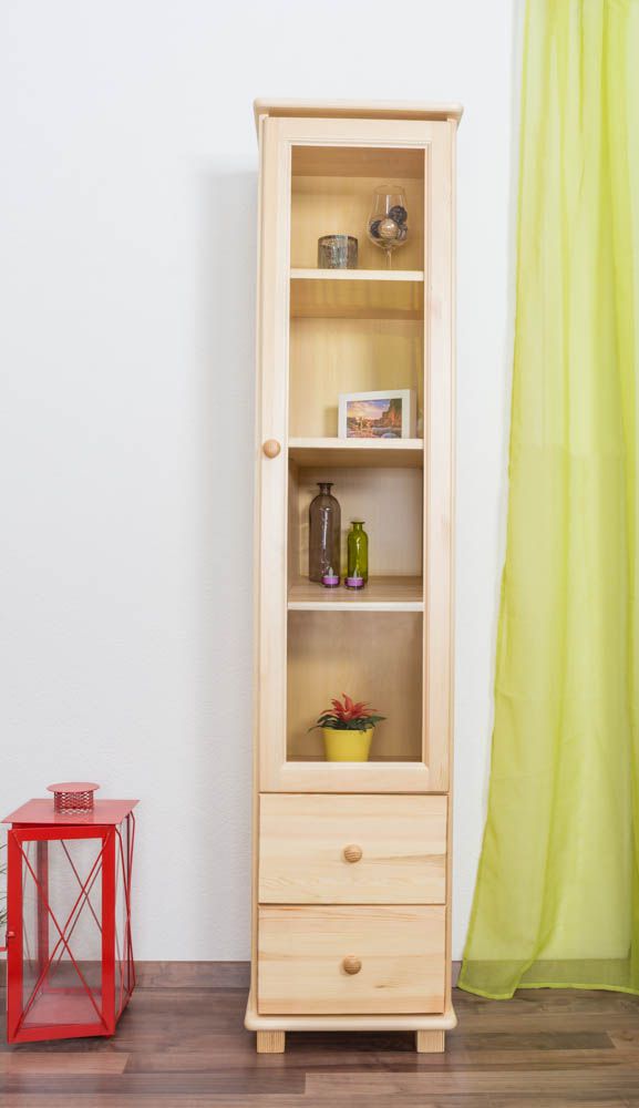 Vetrinetta "B013", pino massiccio, finitura naturale - 190 x 40 x 42 cm (h x l x p)