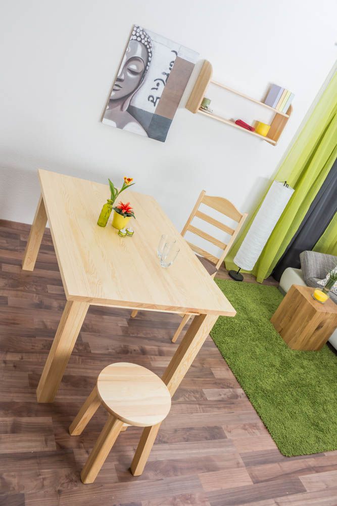 Tavolo "Junco" 240B, pino massiccio, naturale (rettangolare) - 90 x 140 cm