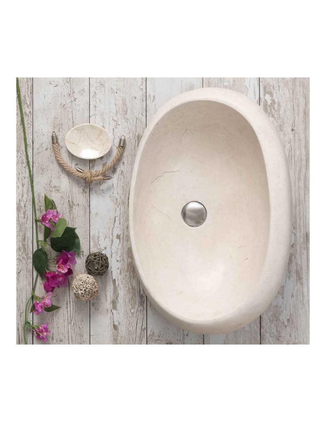 Imso ceramiche - Lavabo Boule Bianco in marmo - ISLABUWHI