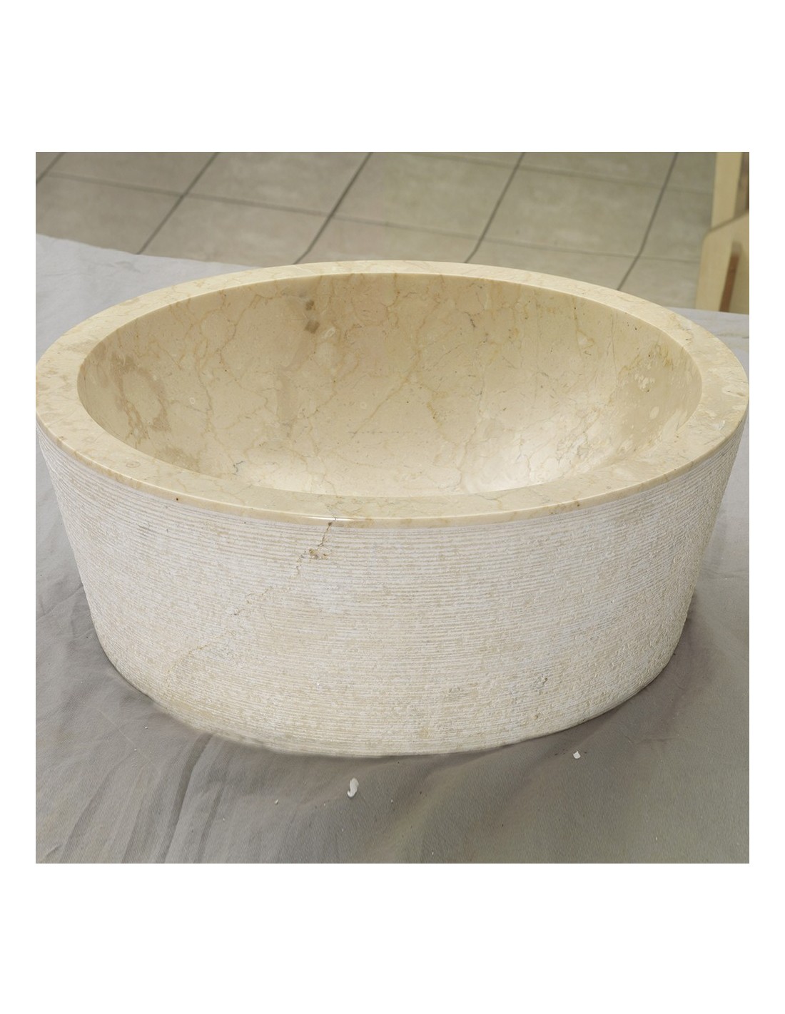 Imso ceramiche - Lavabo Cerchio Beige in marmo- ISLACERBG