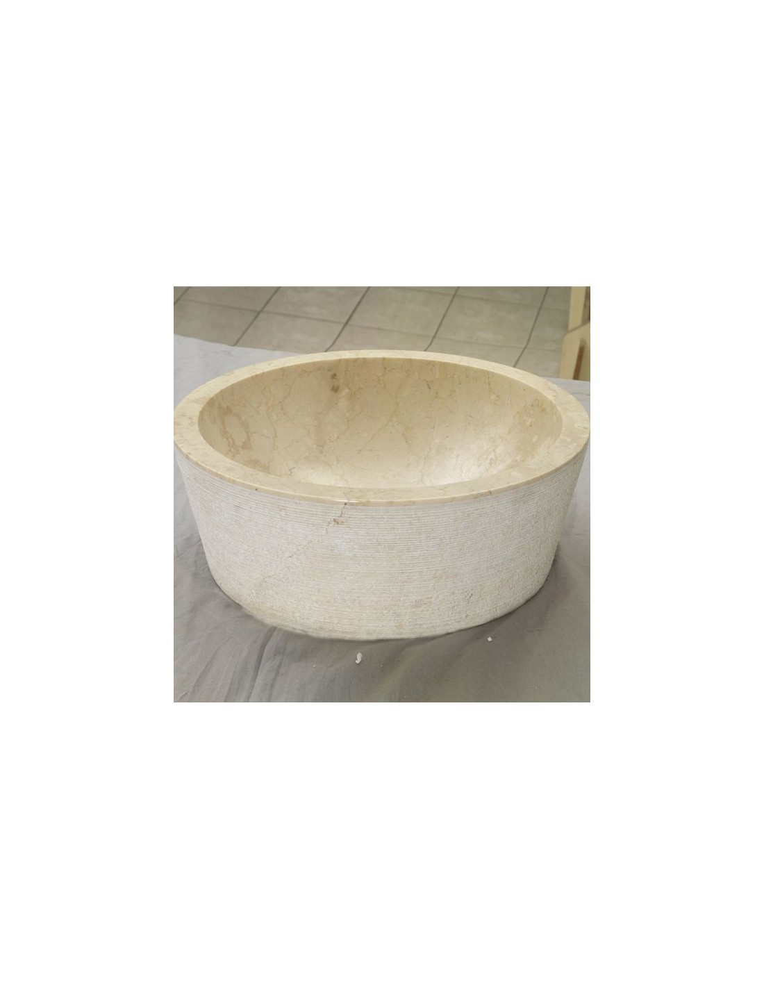 Imso ceramiche - Lavabo Cilindro Beige Burattato in marmo- ISLACILBE