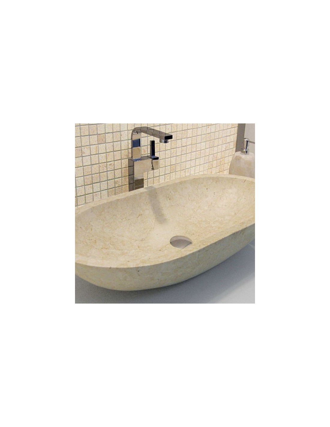 Imso ceramiche - Lavabo Ovale Beige Levigato in marmo - ISLAOVBGD