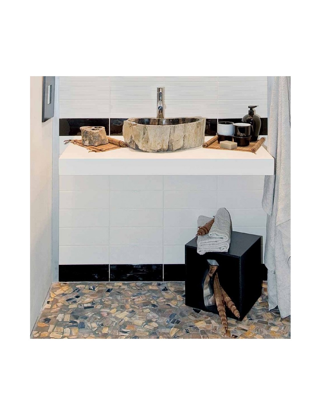 Imso ceramiche - Lavabo Pilar Stone in pietra lavica [pezzo unico] - ISLAPILST