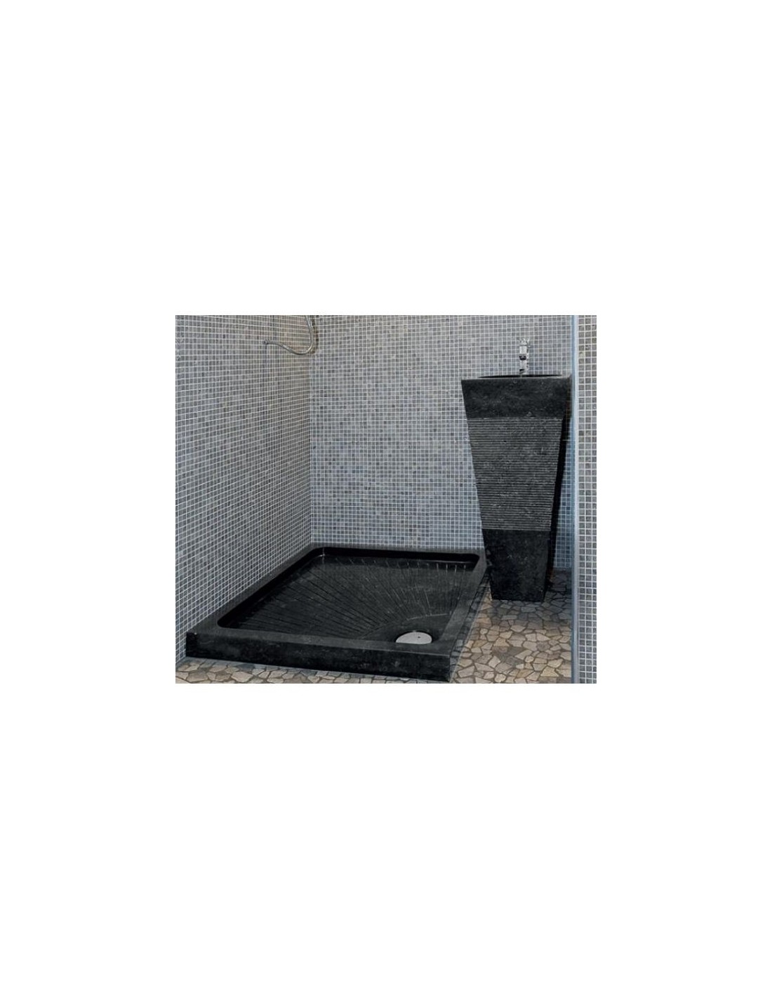 Imso ceramiche - Lavabo Piramide Nero in marmo lavorato - ISLAPIRNE