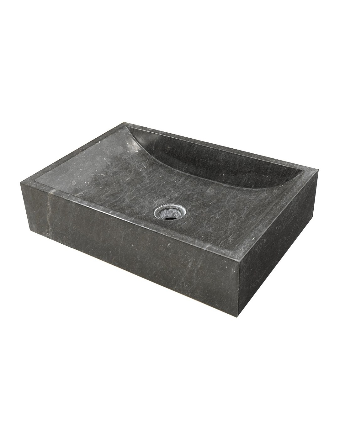Imso ceramiche - Lavabo Quadrato Nero Levigato in marmo - ISLAQUNER