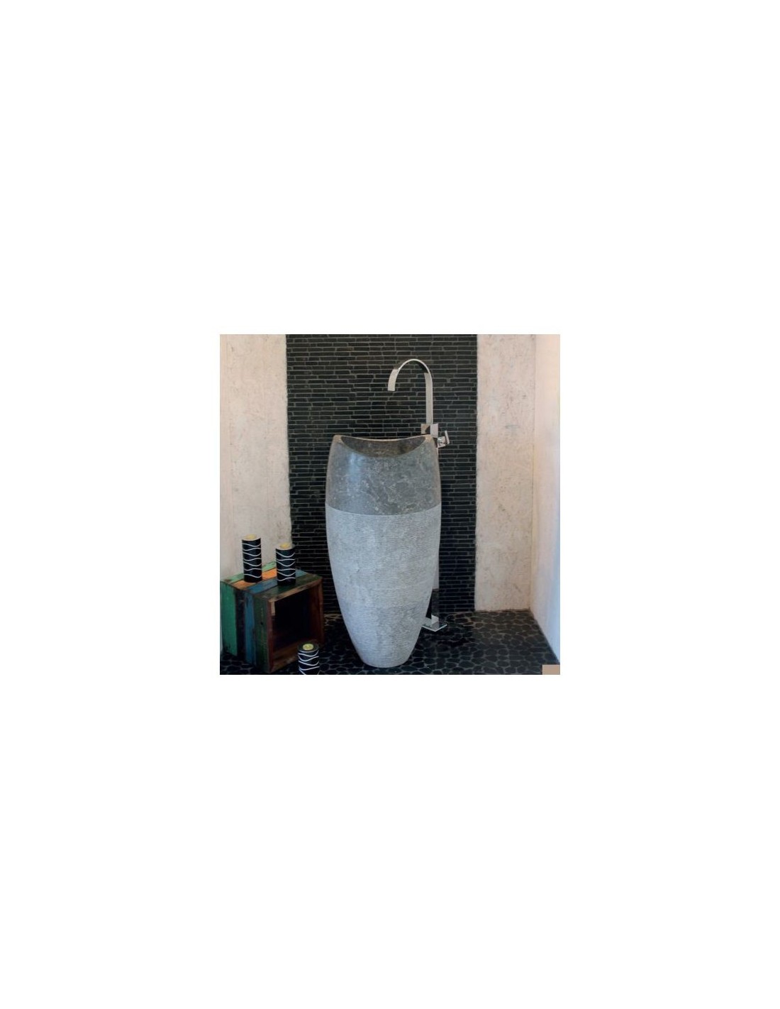 Imso ceramiche - Lavabo Sferico Fumè in marmo - ISLAAFERU