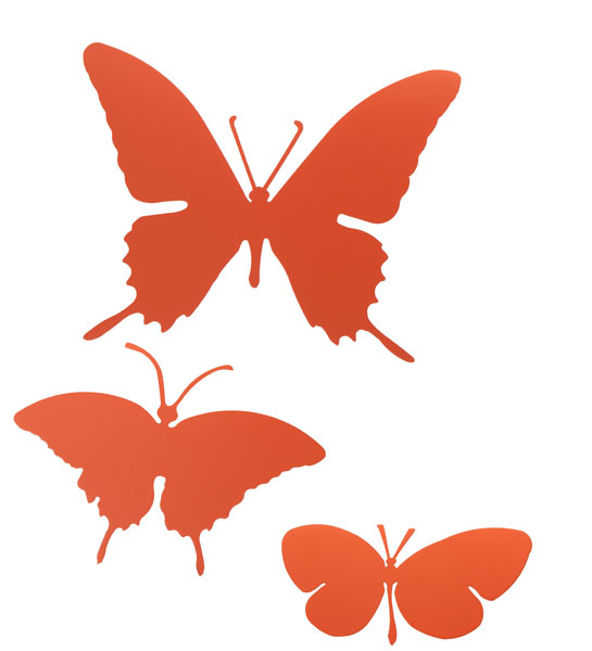 Kit 3 Farfalle Butterfly Arancio