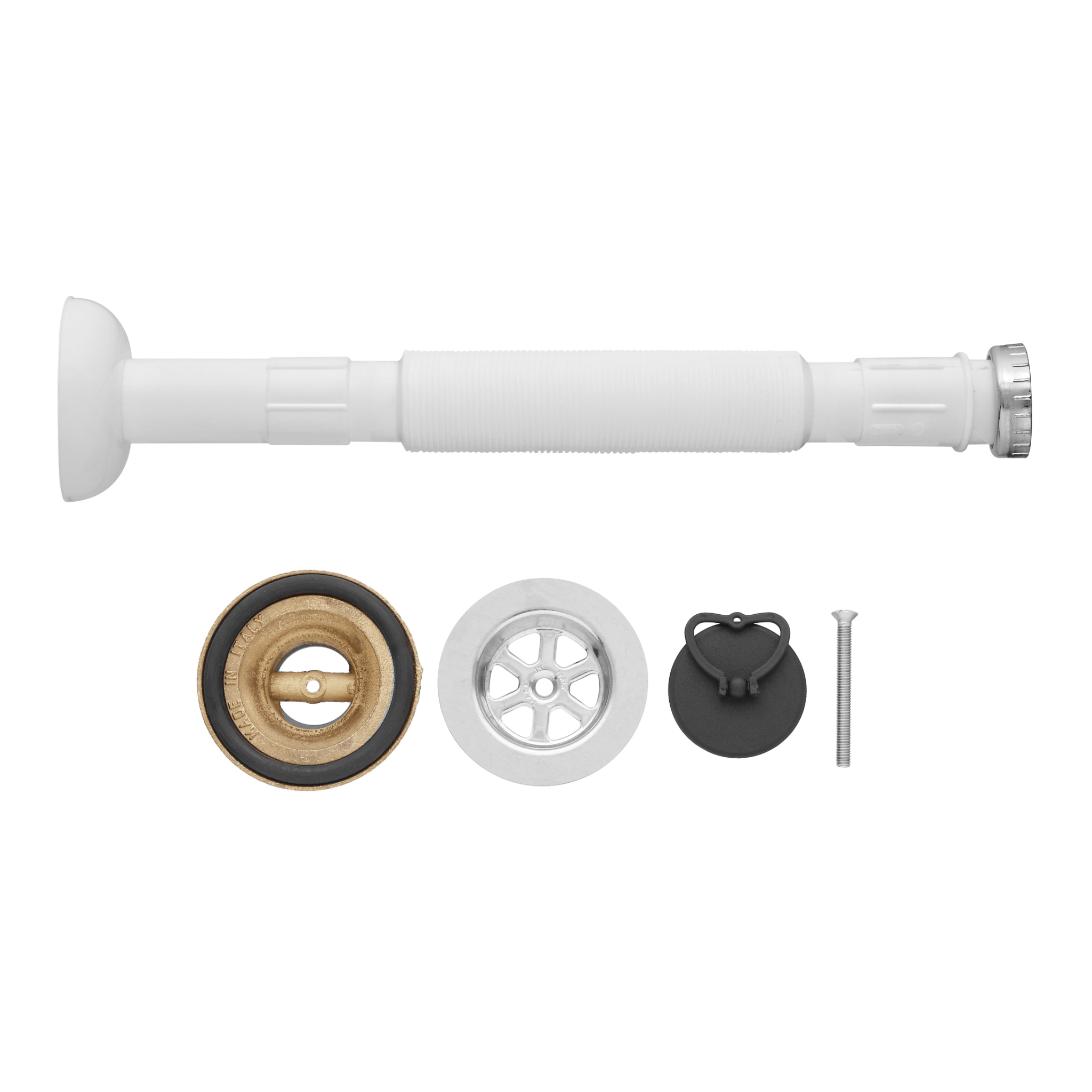 Kit Di Scarico Completo Di Piletta e Sifone Per Lavatoio In Ceramica Feridras