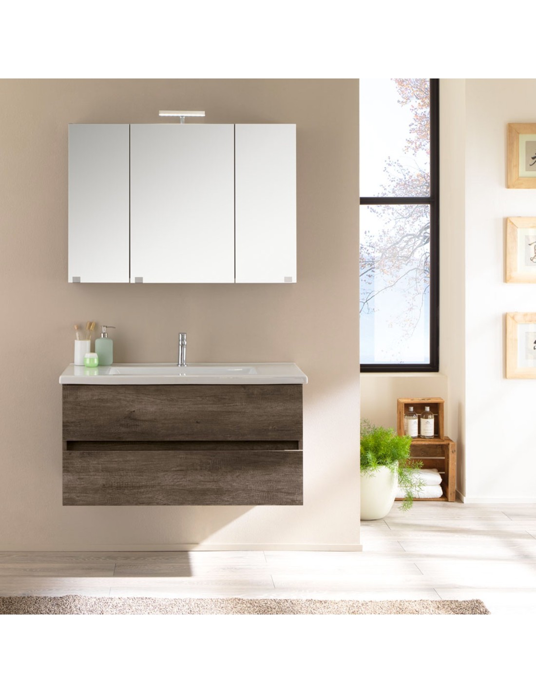 Kora mobile sospeso finitura rovere nabucco lunghezza 100 cm