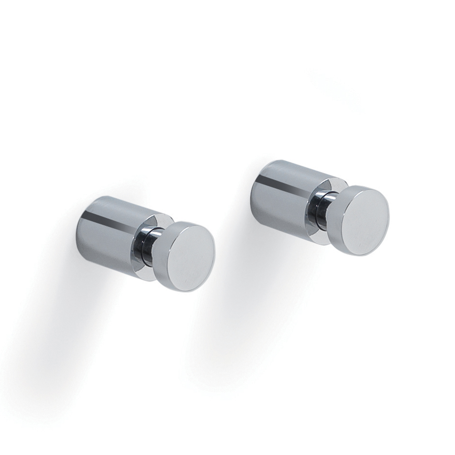 Appendiabiti 2 pezzi tondi in ottone modello Cordelia di Gedy - Cromato