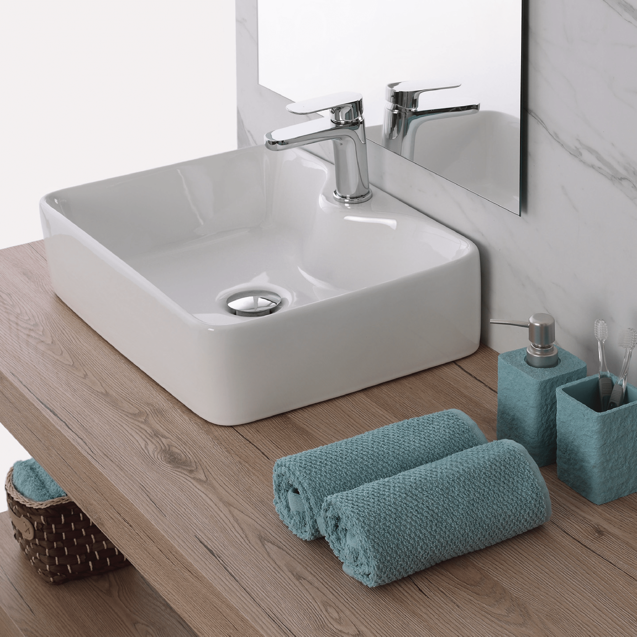 Lavabo D'Appoggio/Sospeso 48x37 Cm Bianco Lucido