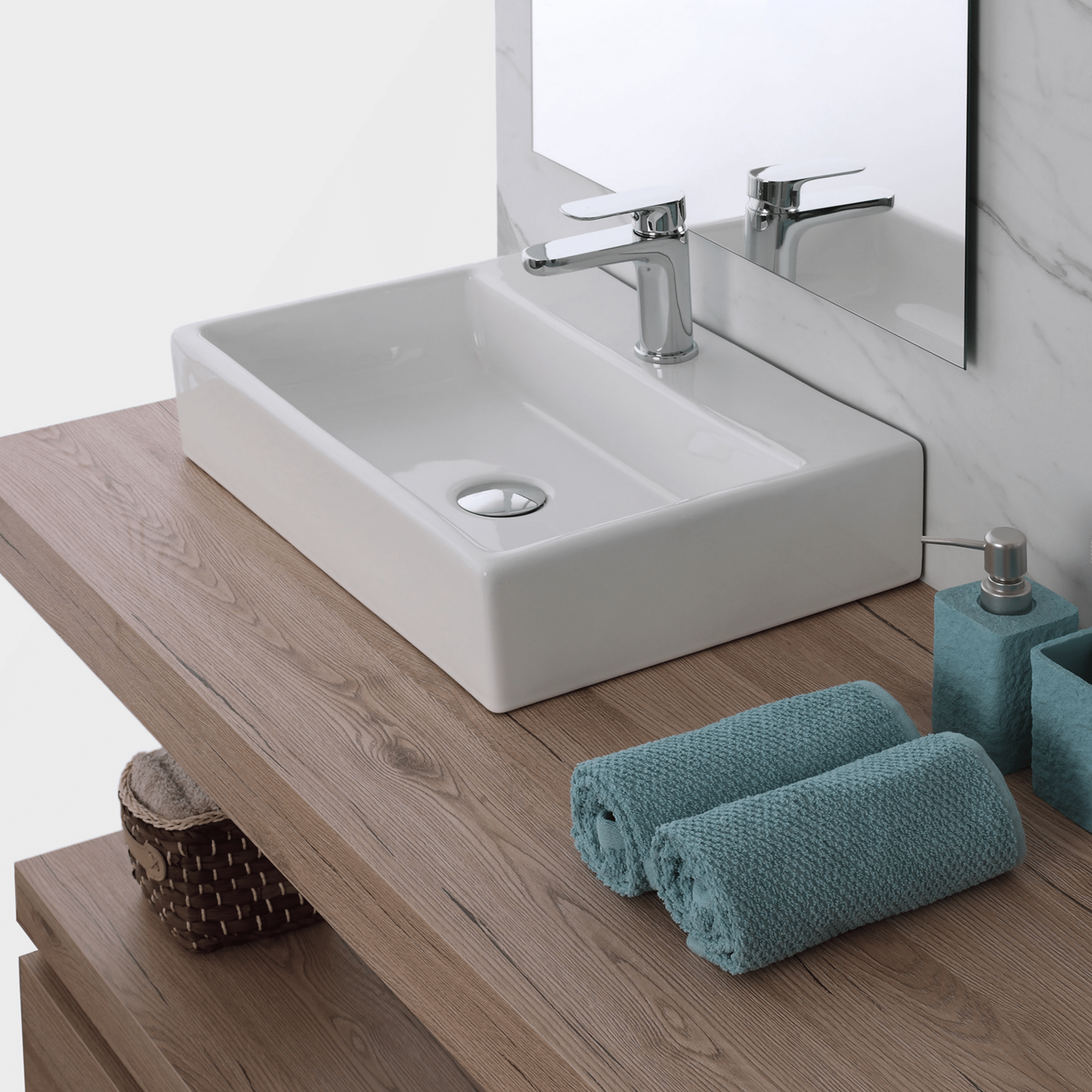 Lavabo D'Appoggio/Sospeso 52x35 Cm Bianco Lucido