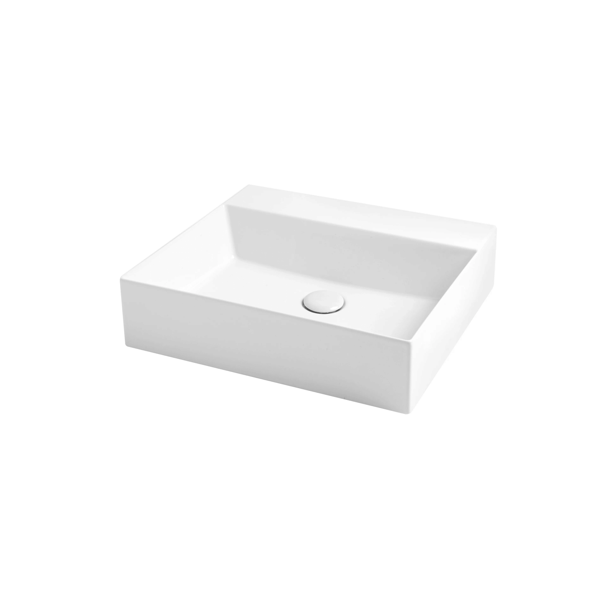 Lavabo D'Appoggio/Sospeso Azzurra Ceramica "Elegance Squared" Bianco Lucido