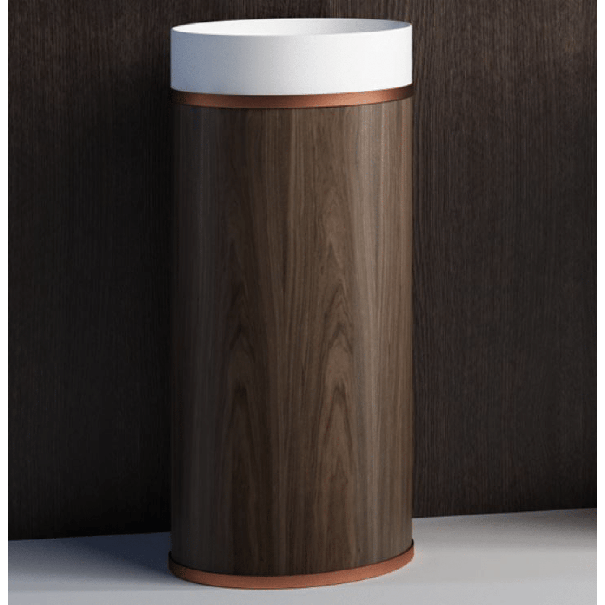 Lavabo Freestanding Con Scarico a Parete 36 Cm Rubicer "Sublime Nogueira" Bianco/Noce