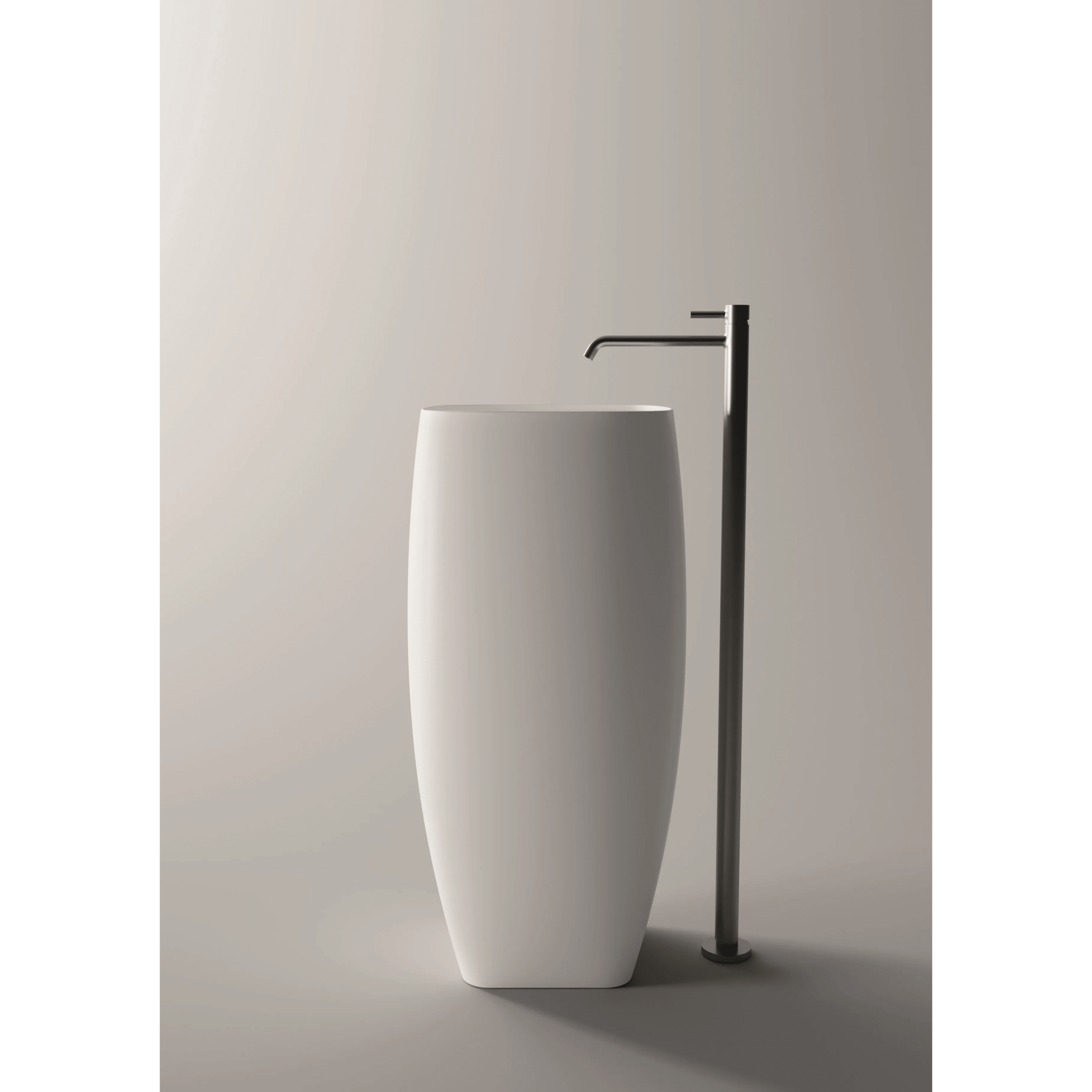 Lavabo Freestanding Con Scarico a Parete 47,5 Cm Alice Ceramica "Nur" Bianco Opaco