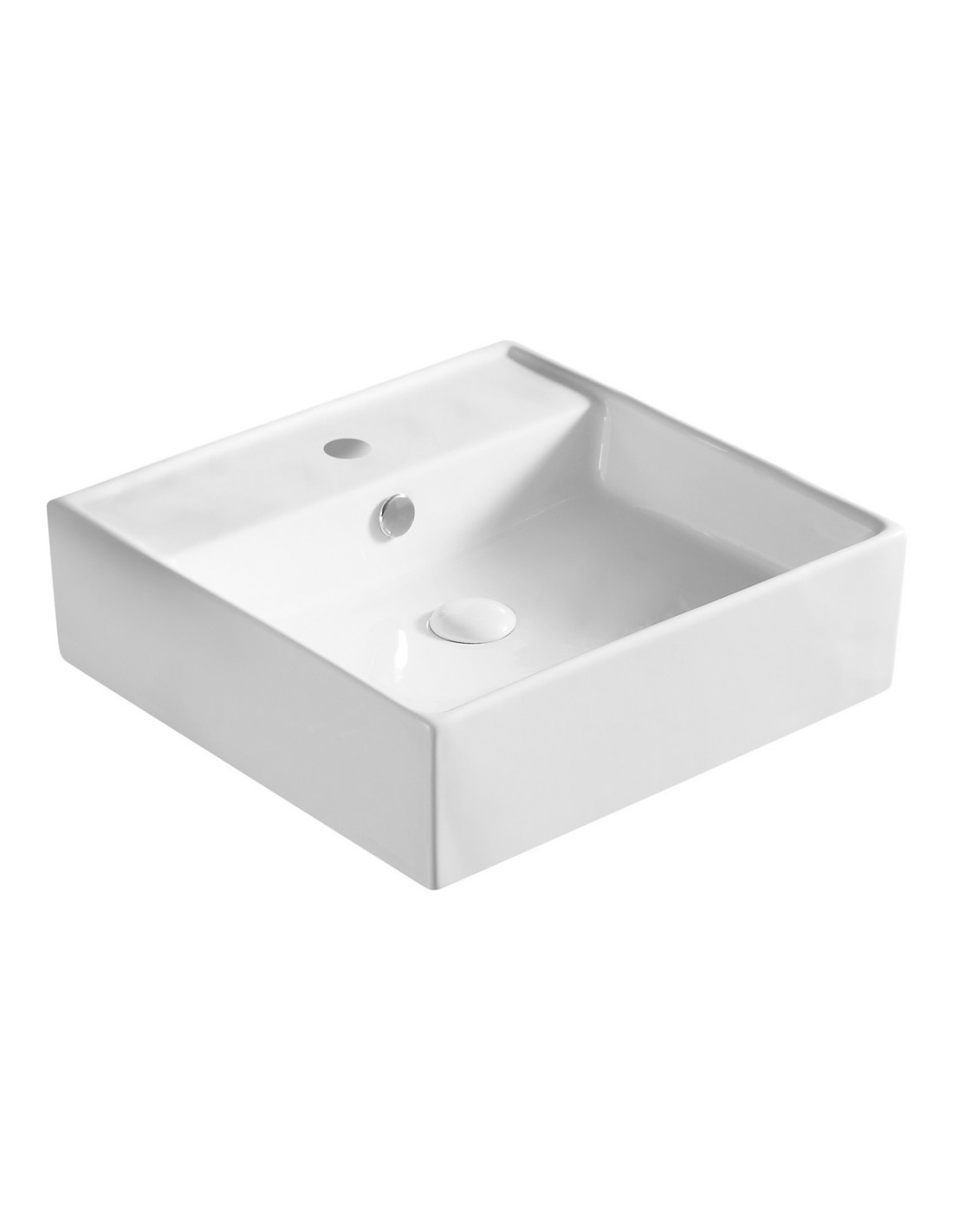 Lavabo Linpha in ceramica d'appoggio 46.5x46.5 - 185-LA40