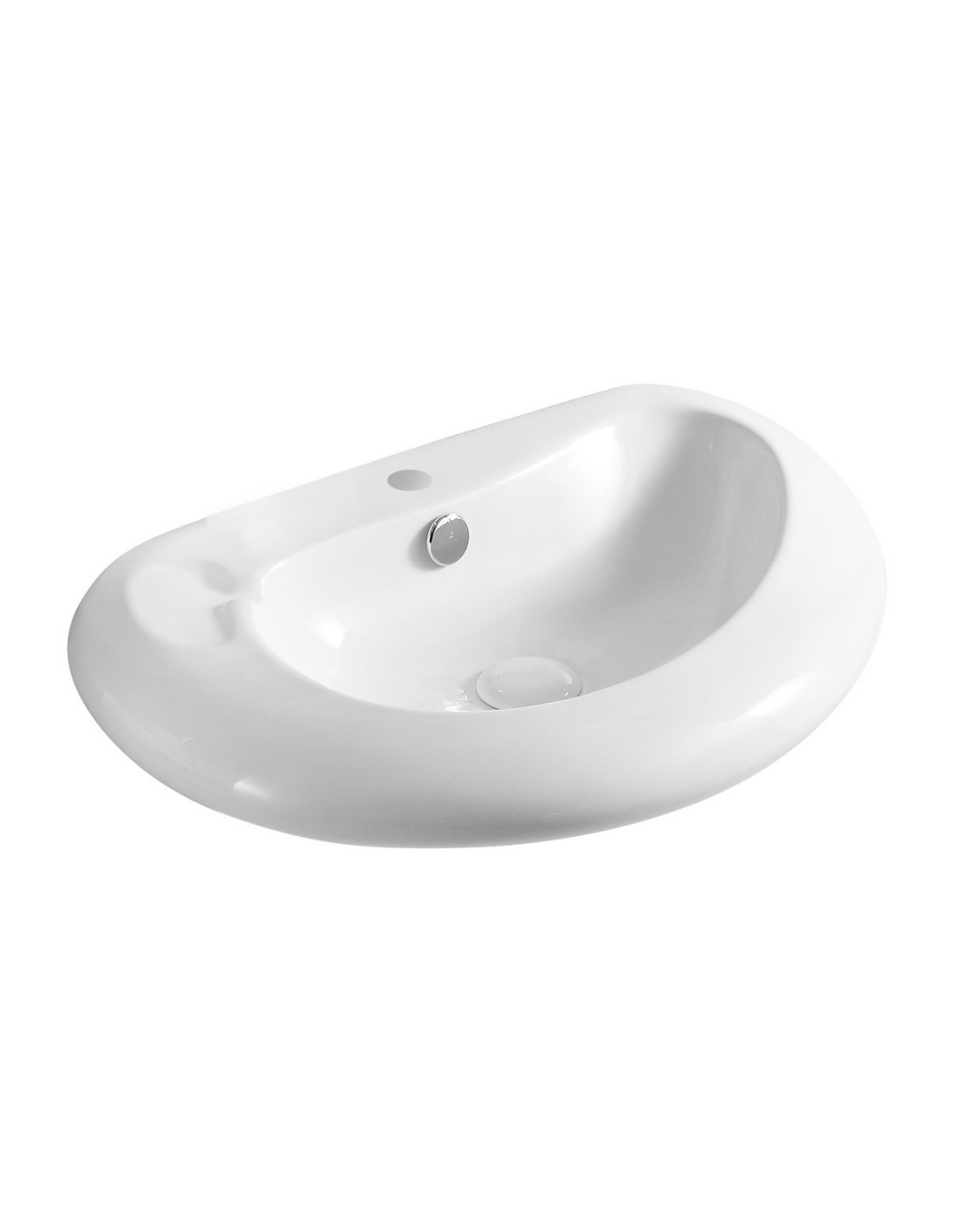 Lavabo Linpha in ceramica d'appoggio 54.5x41 - 185-LA43